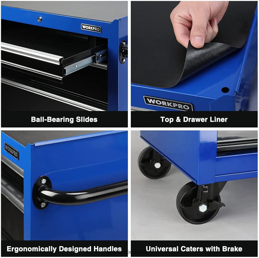Morden WORKPRO 4-Drawer Tool Chest, 26-Inch Rolling Metal Tool Storage Cabinet with Casters, Locking System, Drawer Liner, 450 lbs Load Capacity Storage ZNRDXV17