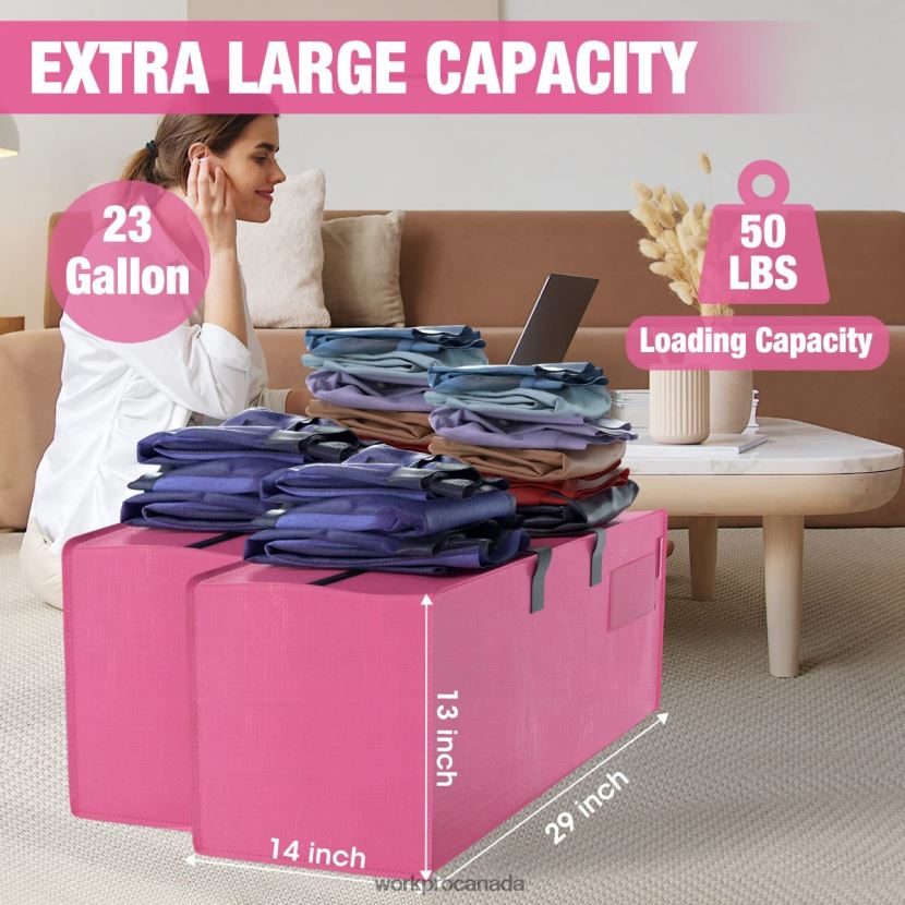 Pink/Blue WORKPRO 6 Pack Extra Large Heavy-Duty Storage Moving Tote Bags with Zippers & Carrying Handles Backpack Straps Storage ZNRDXV142