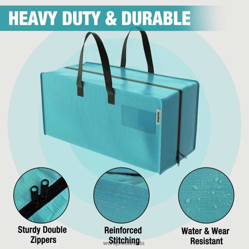 Pink/Blue WORKPRO 6 Pack Extra Large Heavy-Duty Storage Moving Tote Bags with Zippers & Carrying Handles Backpack Straps Storage ZNRDXV142