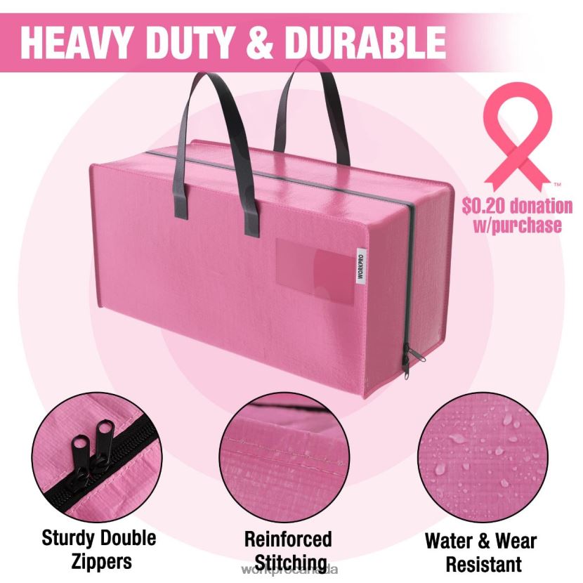 Pink/Blue WORKPRO 6 Pack Extra Large Heavy-Duty Storage Moving Tote Bags with Zippers & Carrying Handles Backpack Straps Storage ZNRDXV142