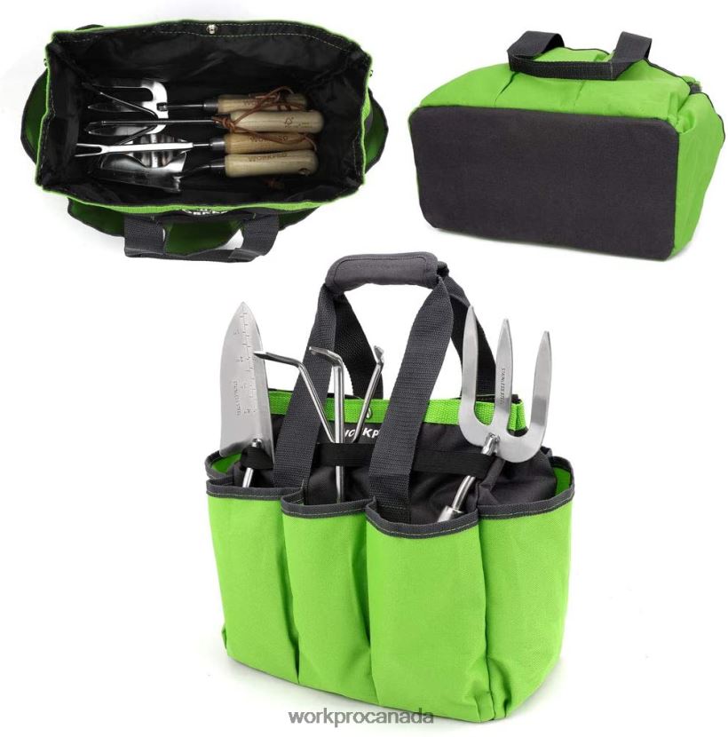 Pink/Green WORKPRO Garden Tool Bag, Garden Tote Storage Bag with 8 Pockets, Home Organizer for Indoor and Outdoor Gardening Storage ZNRDXV256