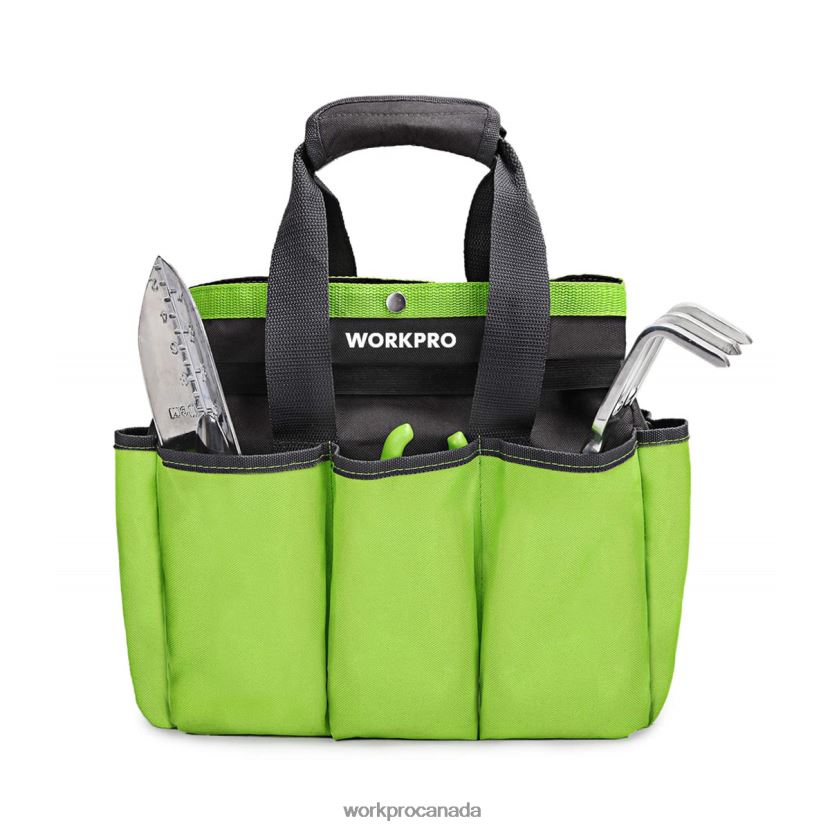 Pink/Green WORKPRO Garden Tool Bag, Garden Tote Storage Bag with 8 Pockets, Home Organizer for Indoor and Outdoor Gardening Storage ZNRDXV256