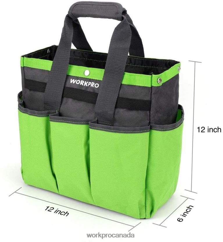 Pink/Green WORKPRO Garden Tool Bag, Garden Tote Storage Bag with 8 Pockets, Home Organizer for Indoor and Outdoor Gardening Storage ZNRDXV256
