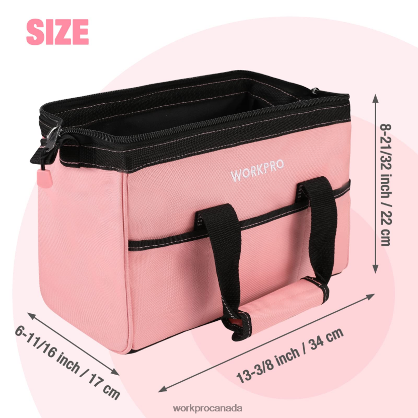Pink WORKPRO 13-Inch Tool Bag, Soft Cloth Tool Storage Bags Storage ZNRDXV29
