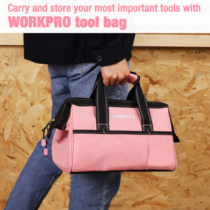 Pink WORKPRO 13-Inch Tool Bag, Soft Cloth Tool Storage Bags Storage ZNRDXV29