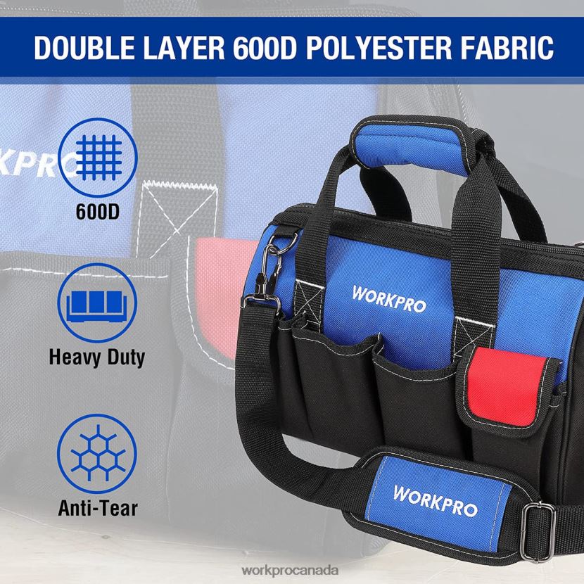 Useful WORKPRO 14-inch Tool Bag, Multi-pocket Tool Organizer with Adjustable Shoulder Strap Storage ZNRDXV31