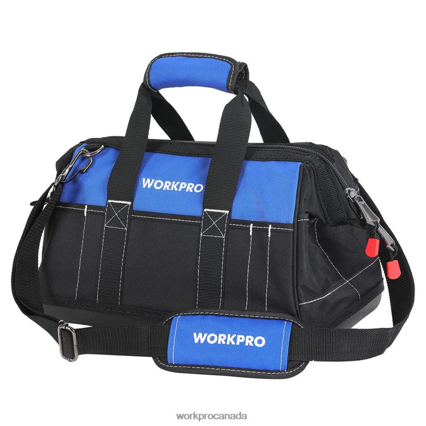 Useful WORKPRO 16-inch Wide Mouth Tool Bag with Water Proof Molded Base Storage ZNRDXV34