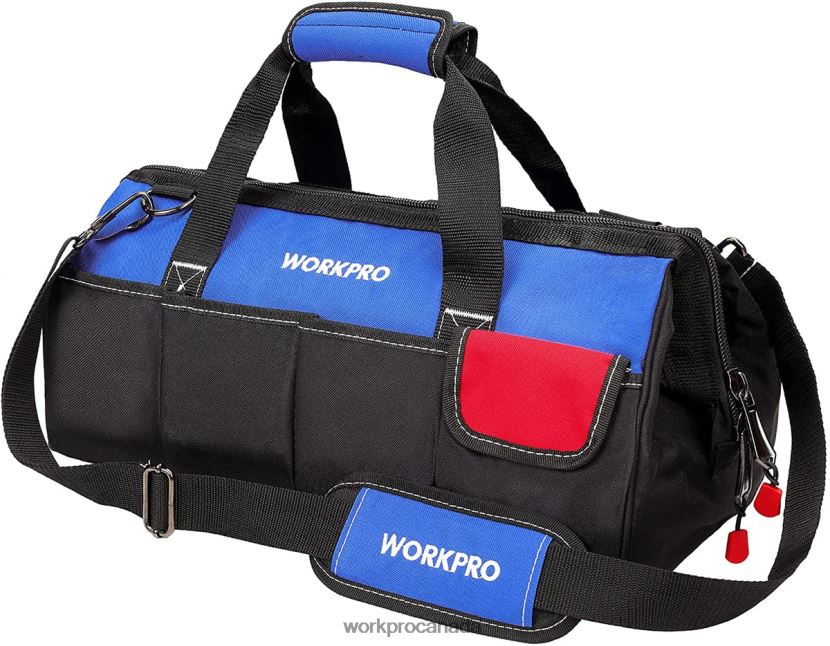 Useful WORKPRO 18-inch Close Top Wide Mouth Storage Tool Bag with Adjustable Shoulder Strap Storage ZNRDXV27