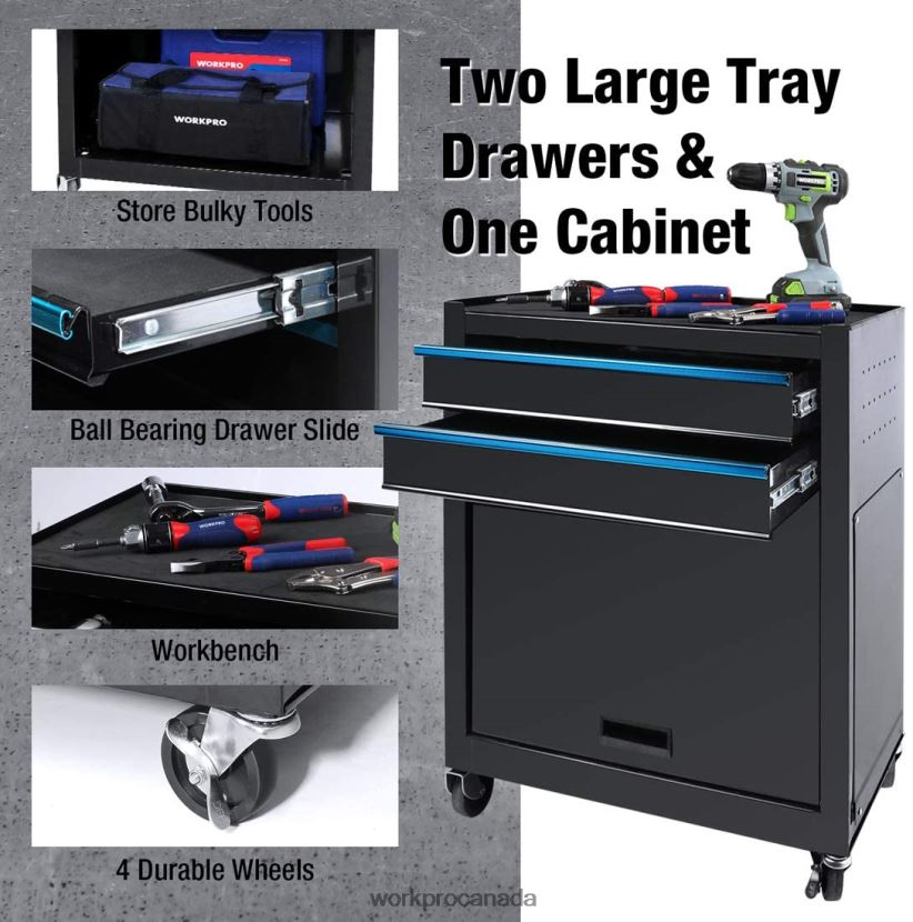 Useful WORKPRO 5-Drawer Rolling Tool Chest, Sliding Metal Drawer Rolling Tool Storage Cabinet Storage ZNRDXV18