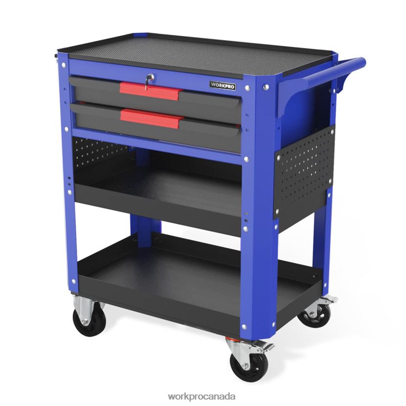 Useful WORKPRO Premium 2-Drawer Rolling Tool Cart, Heavy Duty Utility Industrial Service Cart Storage Organizer with Wheels and Locking System Storage ZNRDXV16