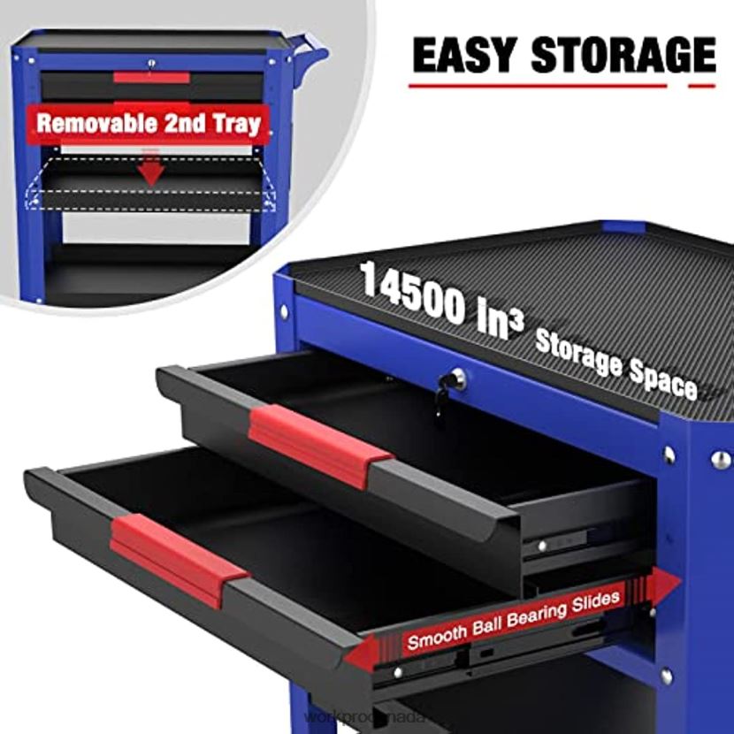 Useful WORKPRO Premium 2-Drawer Rolling Tool Cart, Heavy Duty Utility Industrial Service Cart Storage Organizer with Wheels and Locking System Storage ZNRDXV16
