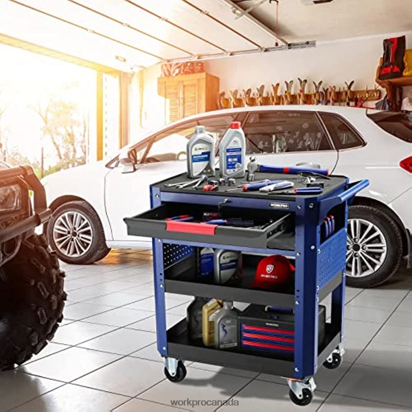 Useful WORKPRO Premium 2-Drawer Rolling Tool Cart, Heavy Duty Utility Industrial Service Cart Storage Organizer with Wheels and Locking System Storage ZNRDXV16