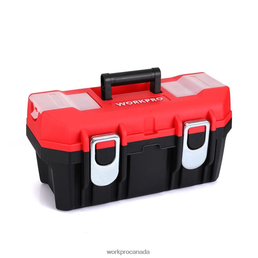 Useful WORKPRO Tool Box Portable with Removable Tray Heavy Duty Toolbox with 2 Metal Latches Storage ZNRDXV33