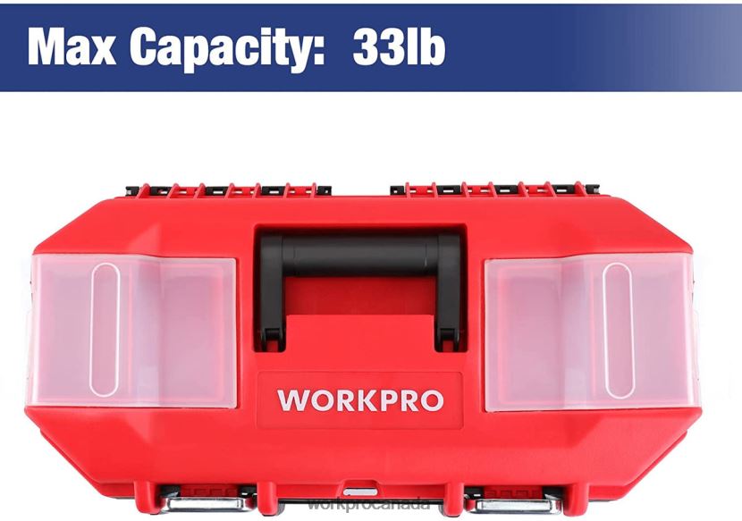 Useful WORKPRO Tool Box Portable with Removable Tray Heavy Duty Toolbox with 2 Metal Latches Storage ZNRDXV33