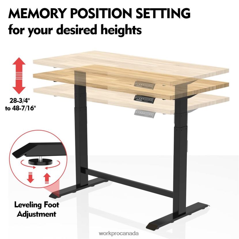 Morden WORKPRO Electric Standing Height Adjustable Workbench with Wooden Top and Dual Motor Storage ZNRDXV5