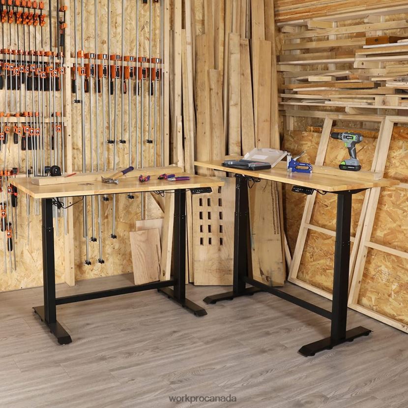 Morden WORKPRO Electric Standing Height Adjustable Workbench with Wooden Top and Dual Motor Storage ZNRDXV5