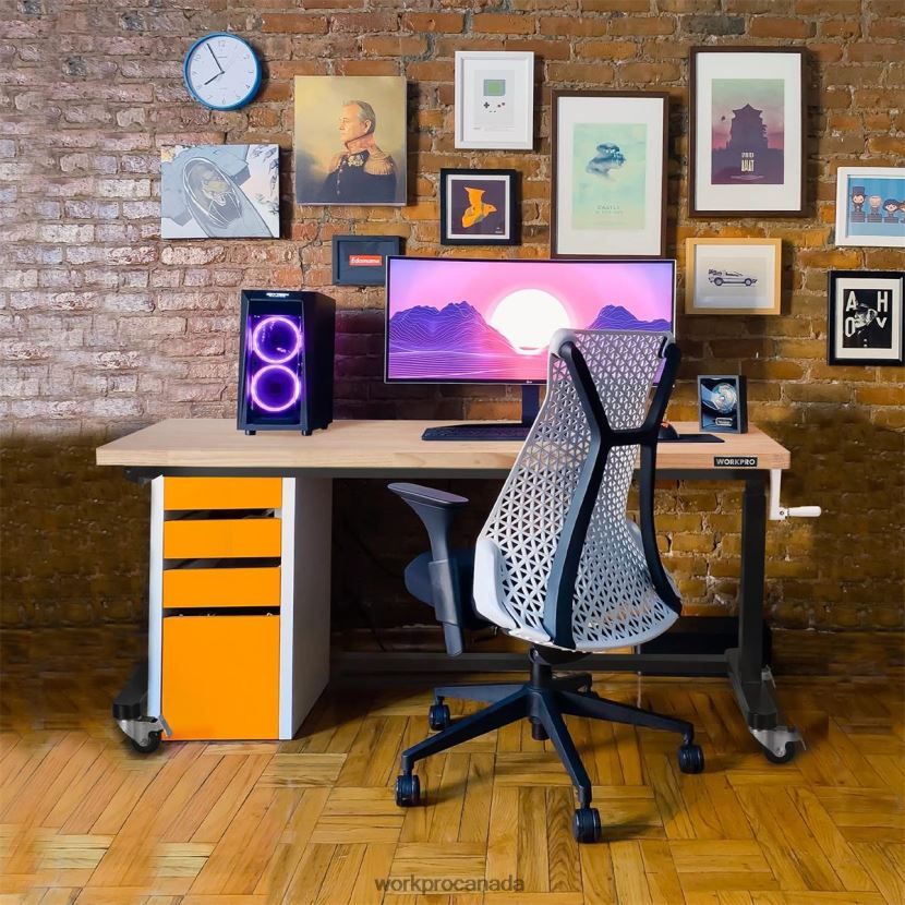 Useful WORKPRO Height Adjustable Work Table with Crank Handle, with Casters and Leveling Feet, 500 Lbs Load Capacity Storage ZNRDXV3