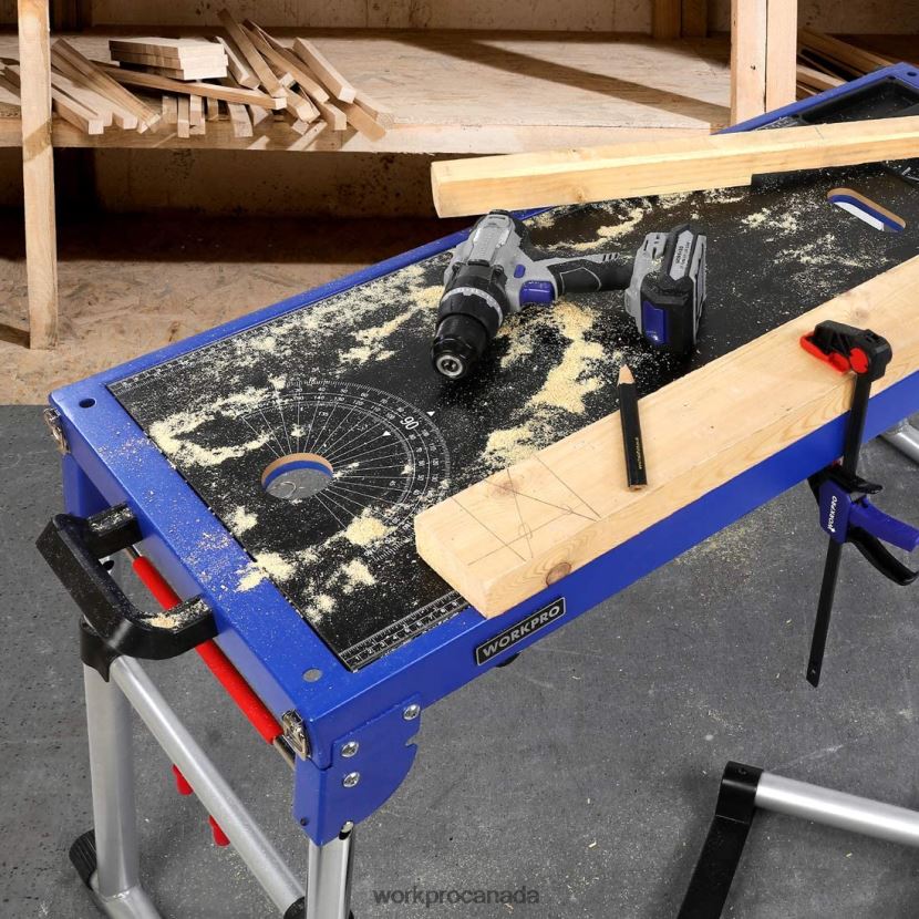 Useful WORKPRO Miter Saw Stand 5-in-1 Portable Workbench with Detachable Miter Saw Stand & Height Adjustable Legs Storage ZNRDXV2